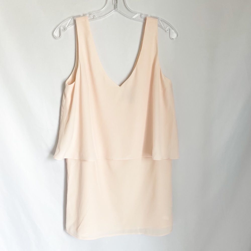 🟢Forever 21 Oversized Layered Blush Pink Top Size S - Picture 1 of 5
